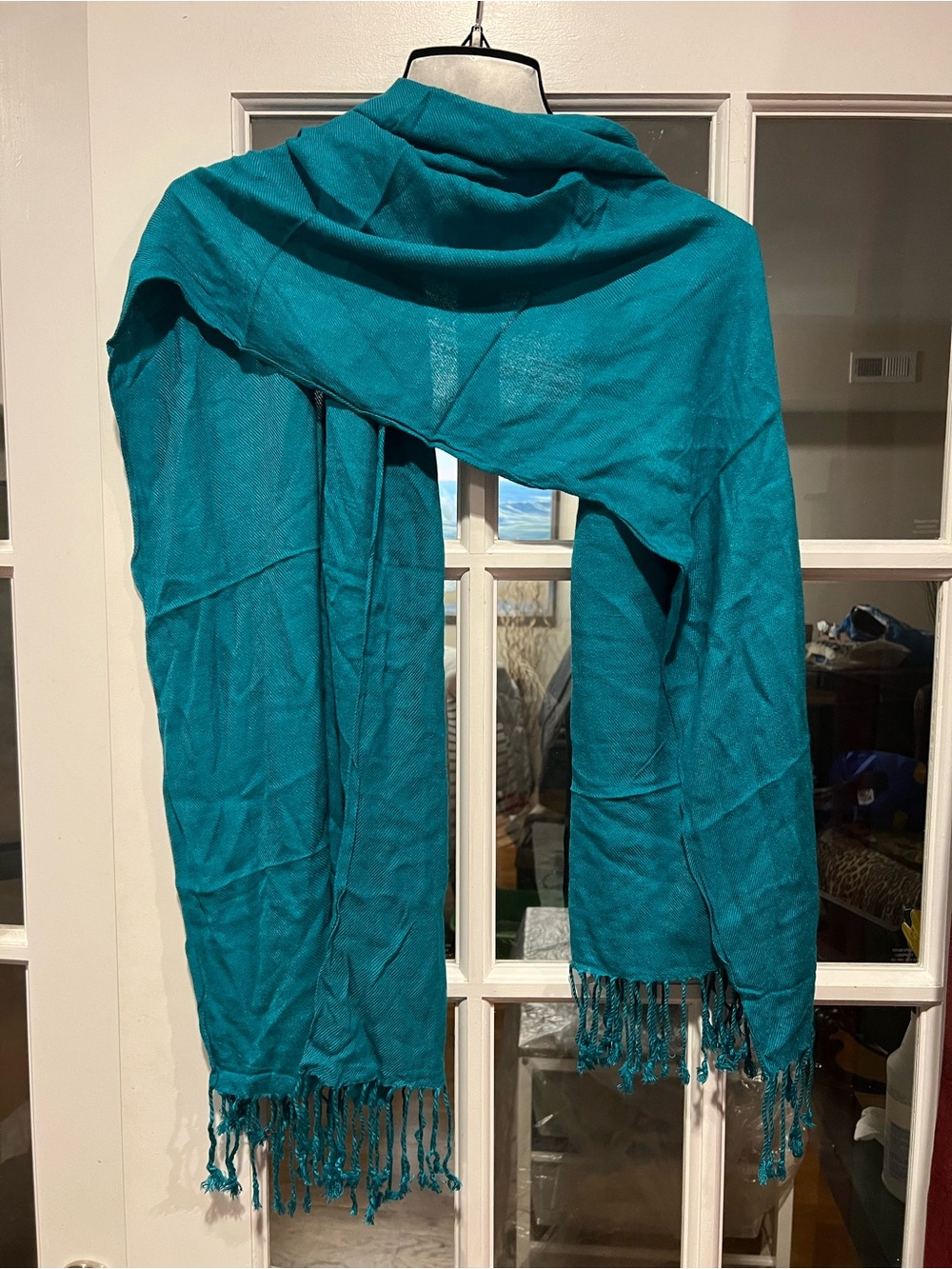 Lightweight Teal Fringe Shawl Wrap